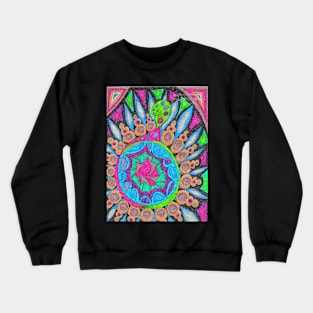 Bright Metallic Doodle Design Crewneck Sweatshirt